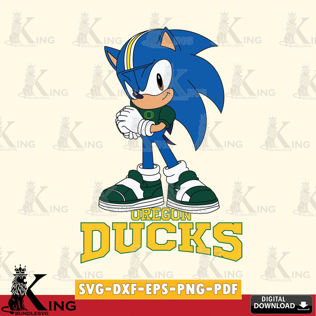 Oregon Ducks Sonic cute Football SVG file, Vector , Digital Download , PDF File , Instant Download