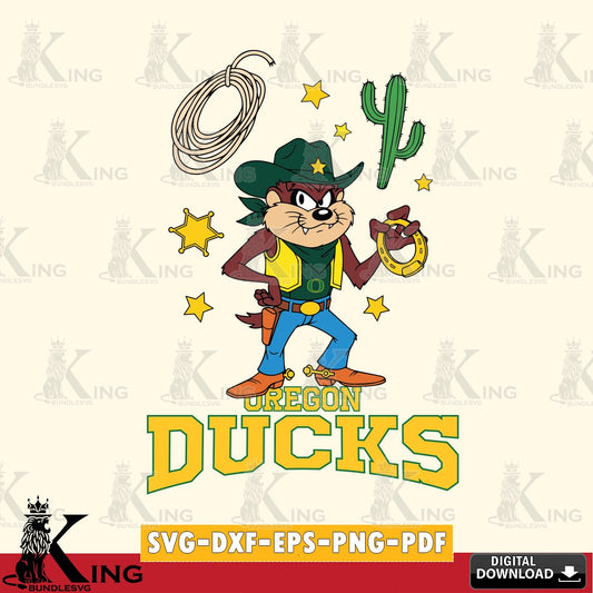 Oregon Ducks Taz Cowboy Western SVG file, Cut file  , Digital Download , Instant Download, Taz svg, NCAA svg