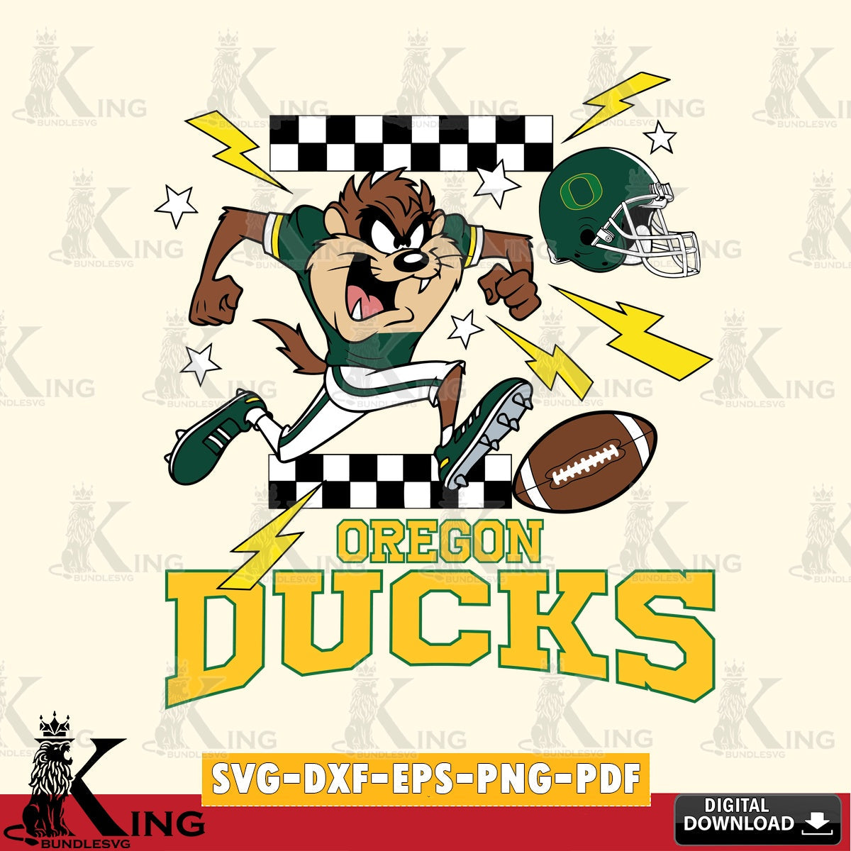 Oregon Ducks Taz Football Lightning SVG file, Cut file  , Digital Download , Instant Download, Taz svg, NCAA svg
