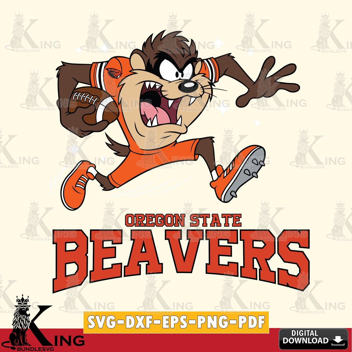 Oregon State Beavers Angry Taz Football SVG file, Cut file  , Digital Download , Instant Download, Taz svg, NCAA svg