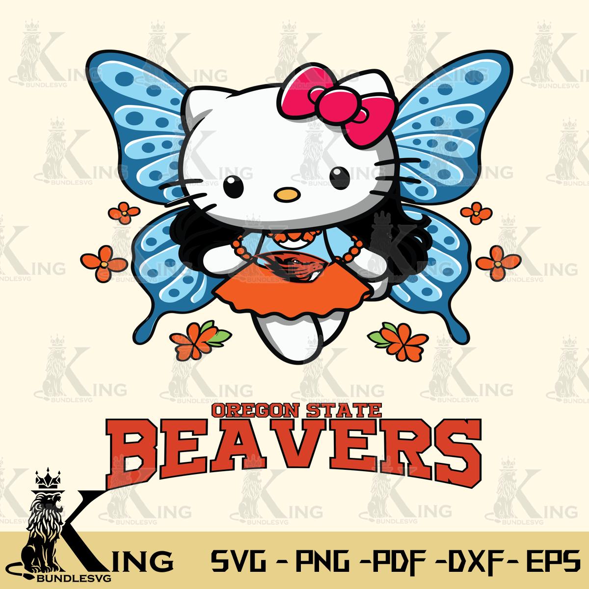 Oregon State Beavers Butterfly Kitty Charm Svg Eps Dxf Png File, Digital Download