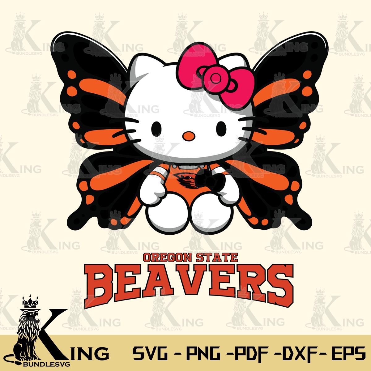 Oregon State Beavers Butterfly Kitty Delight Svg Eps Dxf Png File, Digital Download