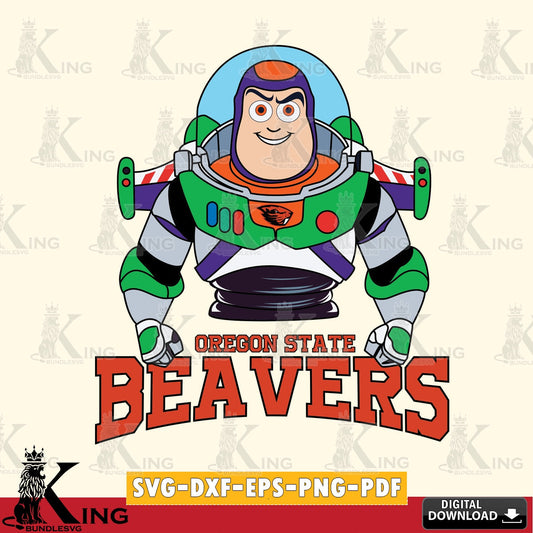 Stylish representation of Oregon State Beavers Buzz Lightyear Football, a digital clipart compatible with laser engraving and