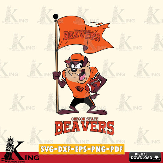 Oregon State Beavers Football Taz Flag Art SVG file, Cut file  , Digital Download , Instant Download, Taz svg, NCAA svg