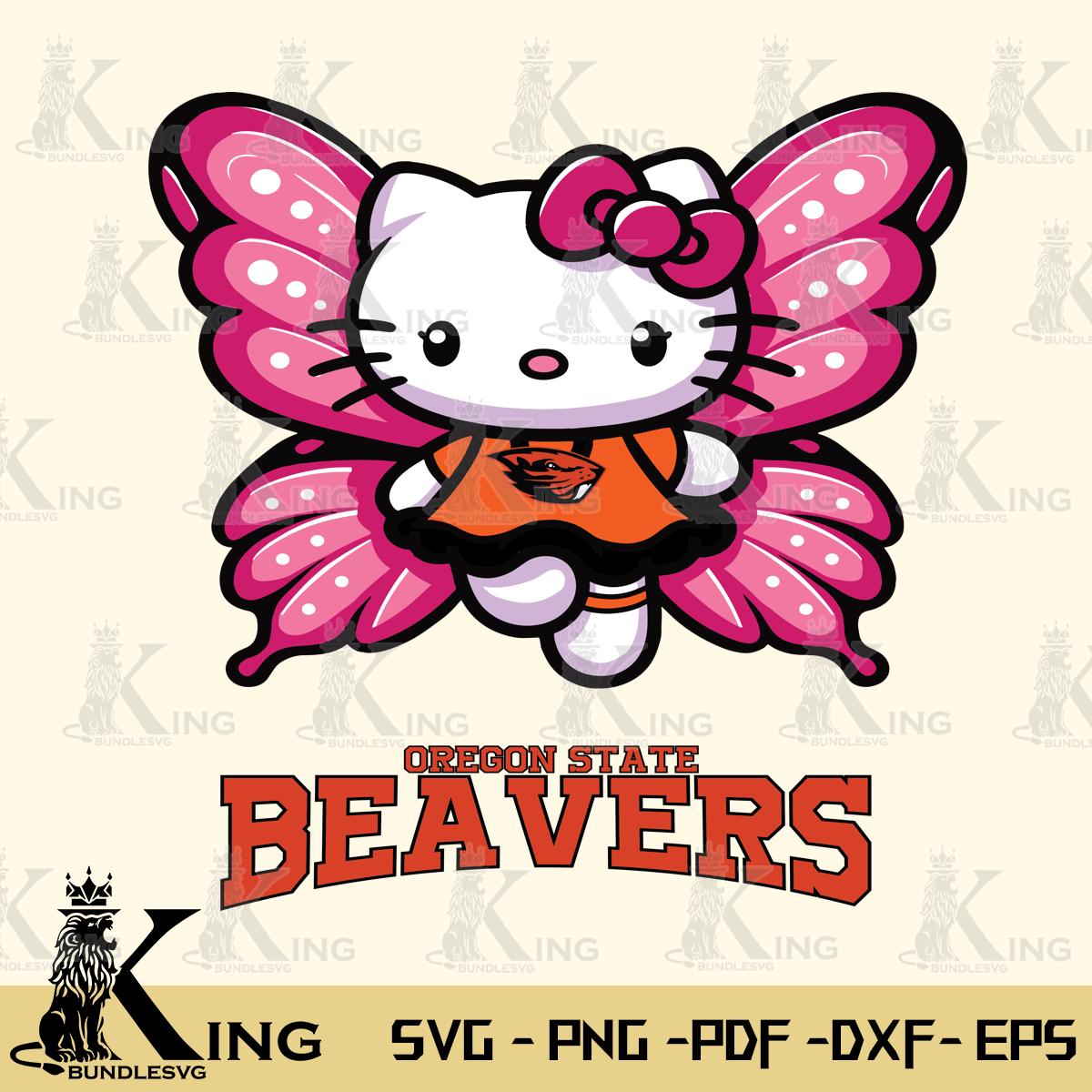 Oregon State Beavers Hello Kitty Dreamscape Svg Eps Dxf Png File, Digital Download