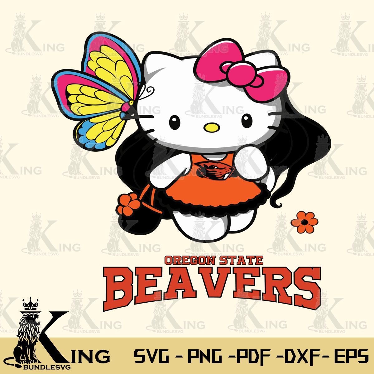 Oregon State Beavers Kitty Cartoon Svg Eps Dxf Png File, Digital Download