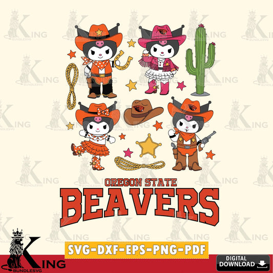 Oregon State Beavers Kuromi Cowboy Western SVG file, Cricut, Cut file  , Digital Download , Instant Download, Sanrio svg, Clipart