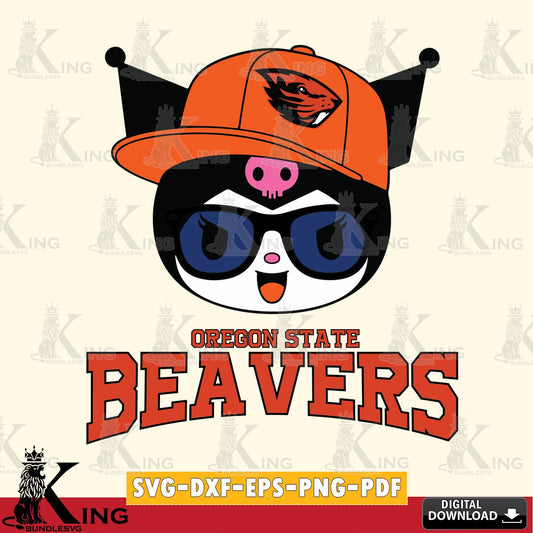 Oregon State Beavers Kuromi Football Cool SVG file, Cricut, Cut file  , Digital Download , Instant Download, Sanrio svg, Clipart