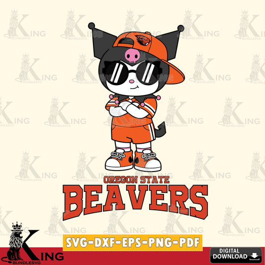 Oregon State Beavers Kuromi Football Jersey SVG file, Cricut, Cut file  , Digital Download , Instant Download, Sanrio svg, Clipart