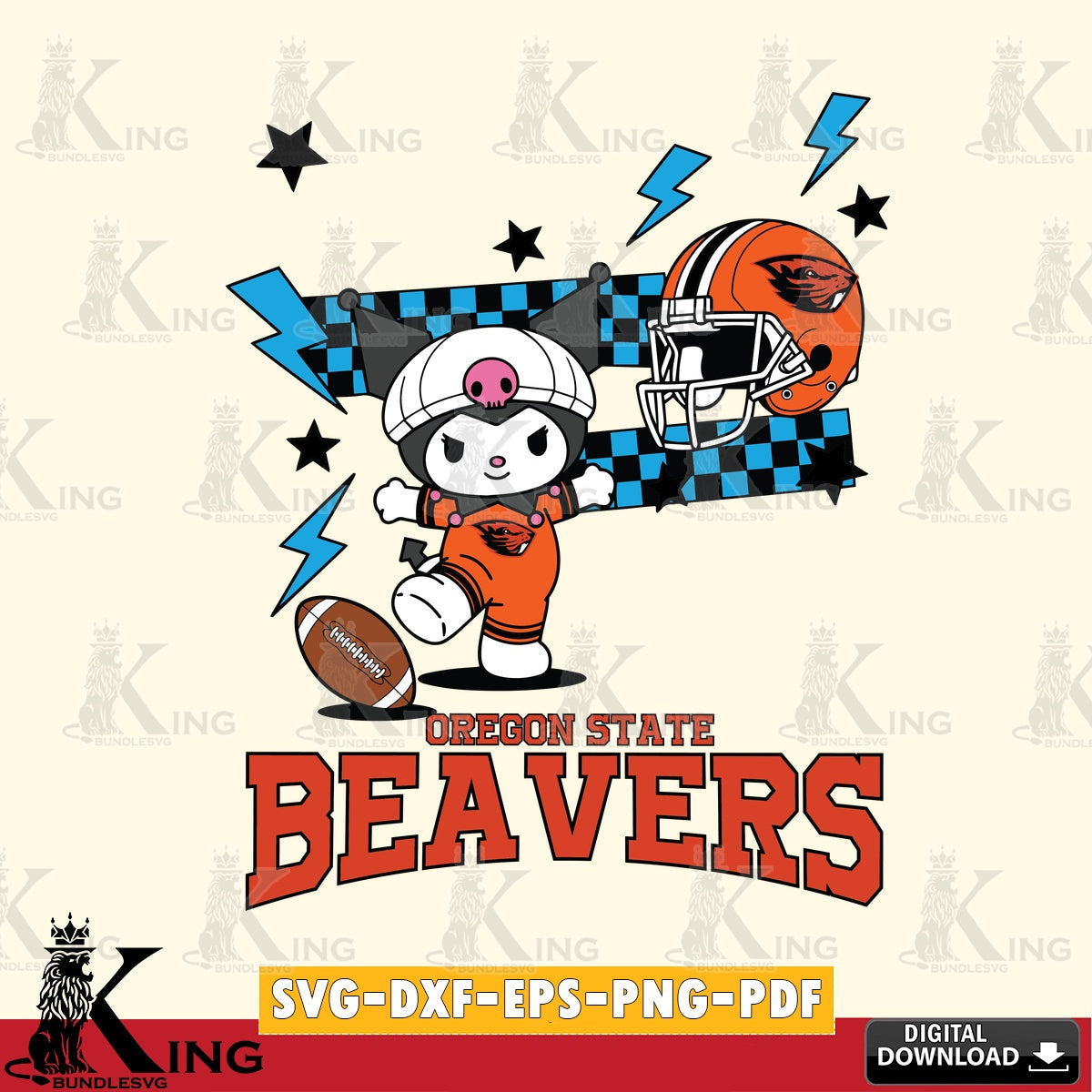 Oregon State Beavers Kuromi Game Day SVG file, Cricut, Cut file  , Digital Download , Instant Download, Sanrio svg, Clipart
