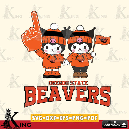 Oregon State Beavers Kuromi rugby Fan SVG file, Cricut, Cut file  , Digital Download , Instant Download, Sanrio svg, Clipart