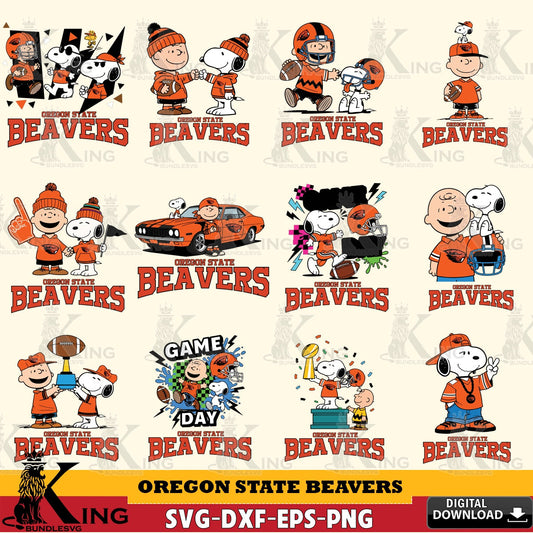Oregon State Beavers Peanuts Football NCAA Bundle SVG, Cricut, Cut file  , Digital Download , Instant Download, Peanuts svg, NCAA svg, Football svg, Sport svg