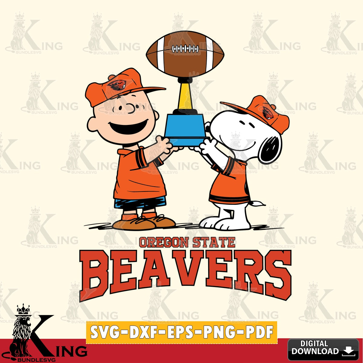Oregon State Beavers Peanuts Football Trophy SVG, Cricut, Cut file  , Digital Download , Instant Download, Peanuts svg, NCAA svg, Football svg, Sport svg