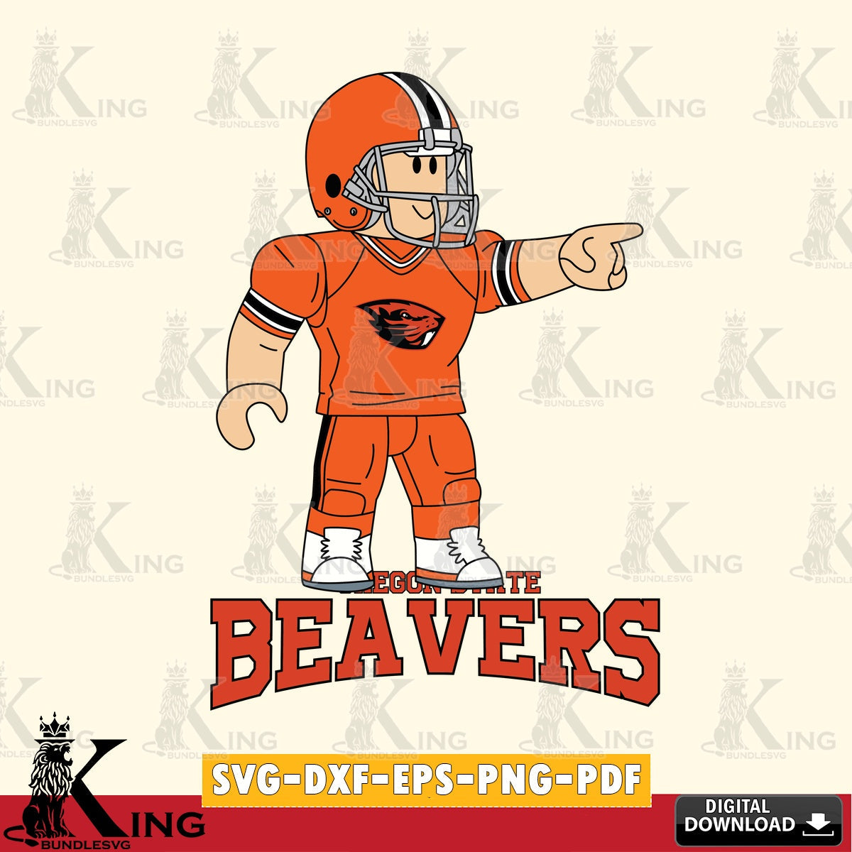 Oregon State Beavers Roblox Player Football SVG file , NCAA Cricut,  File cut , Digital Download , PDF File