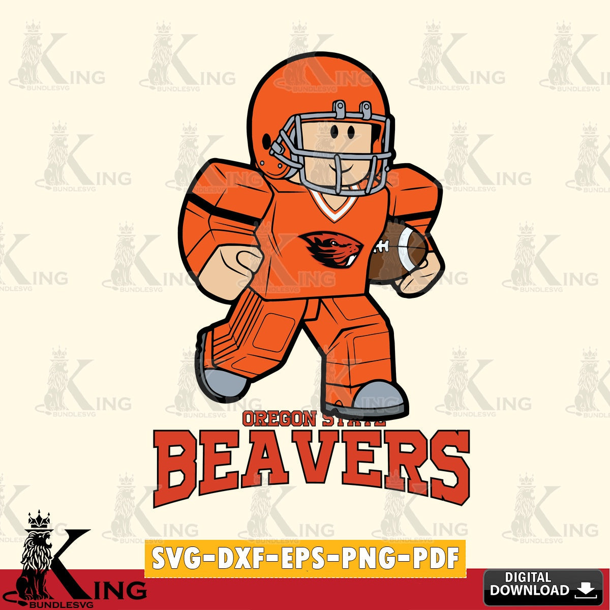 Oregon State Beavers Roblox Player Rugby SVG file , NCAA Cricut,  File cut , Digital Download , PDF File