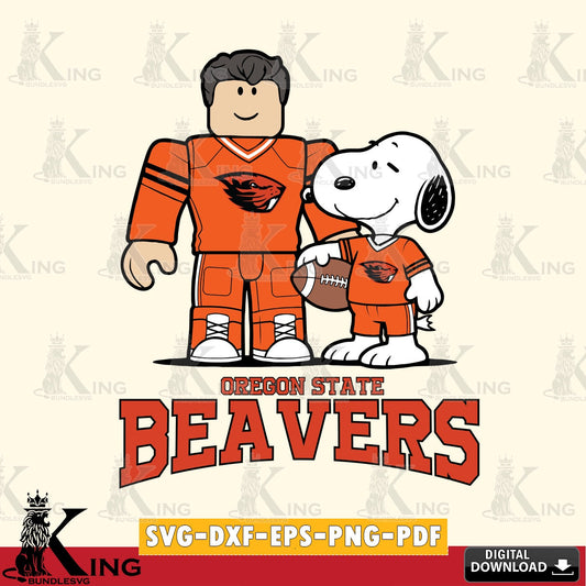 Oregon State Beavers Roblox & Snoopy Football SVG file , NCAA Cricut,  File cut , Digital Download , PDF File