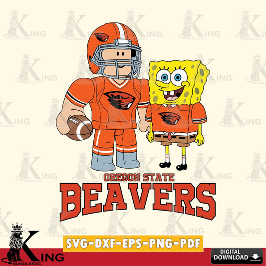 Oregon State Beavers Roblox & Spongebob Football SVG file , NCAA Cricut,  File cut , Digital Download , PDF File
