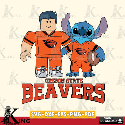Oregon State Beavers Roblox & Stitch Football SVG file , NCAA Cricut,  File cut , Digital Download , PDF File