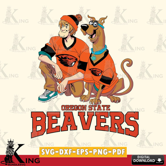 Creative design featuring Oregon State Beavers Shaggy and Scooby Doo football, crafting file for iron-on transfer and vinyl