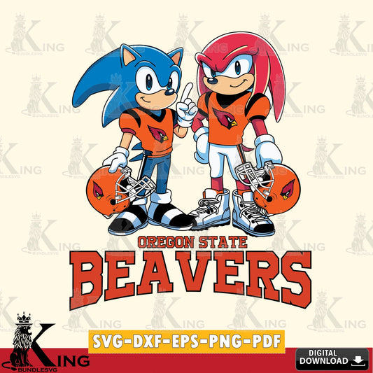 Detailed illustration of Oregon State Beavers Sonic And Knuckles football, a digital clipart compatible with laser engraving and