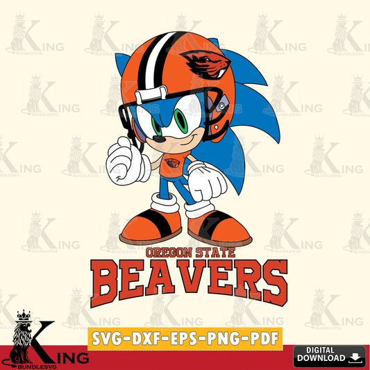 Vector design showing Oregon State Beavers Sonic Football Mascot, versatile clip art for stickers, decals, and mugs.