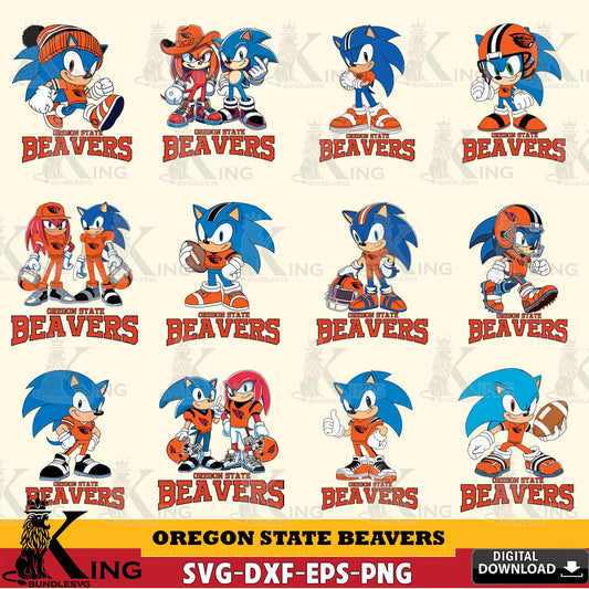 Oregon State Beavers Sonic & Knuckles NCAA FootballBundle SVG file, Vector , Digital Download , PDF File , Instant Download