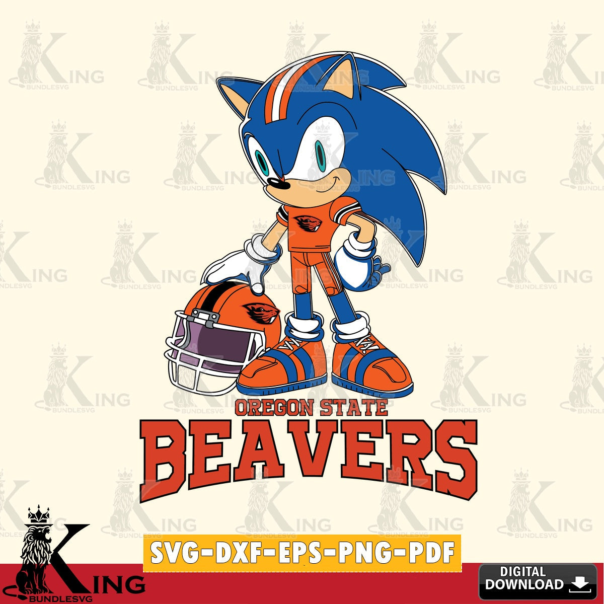 Oregon State Beavers Sonic Player Football SVG file, Vector , Digital Download , PDF File , Instant Download