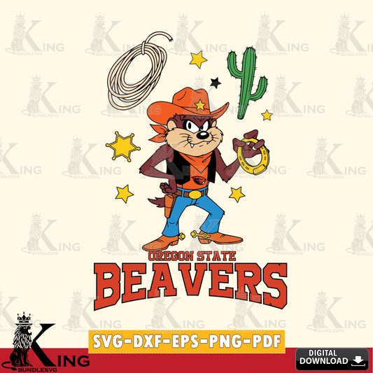 Oregon State Beavers Taz Cowboy Western SVG file, Cut file  , Digital Download , Instant Download, Taz svg, NCAA svg