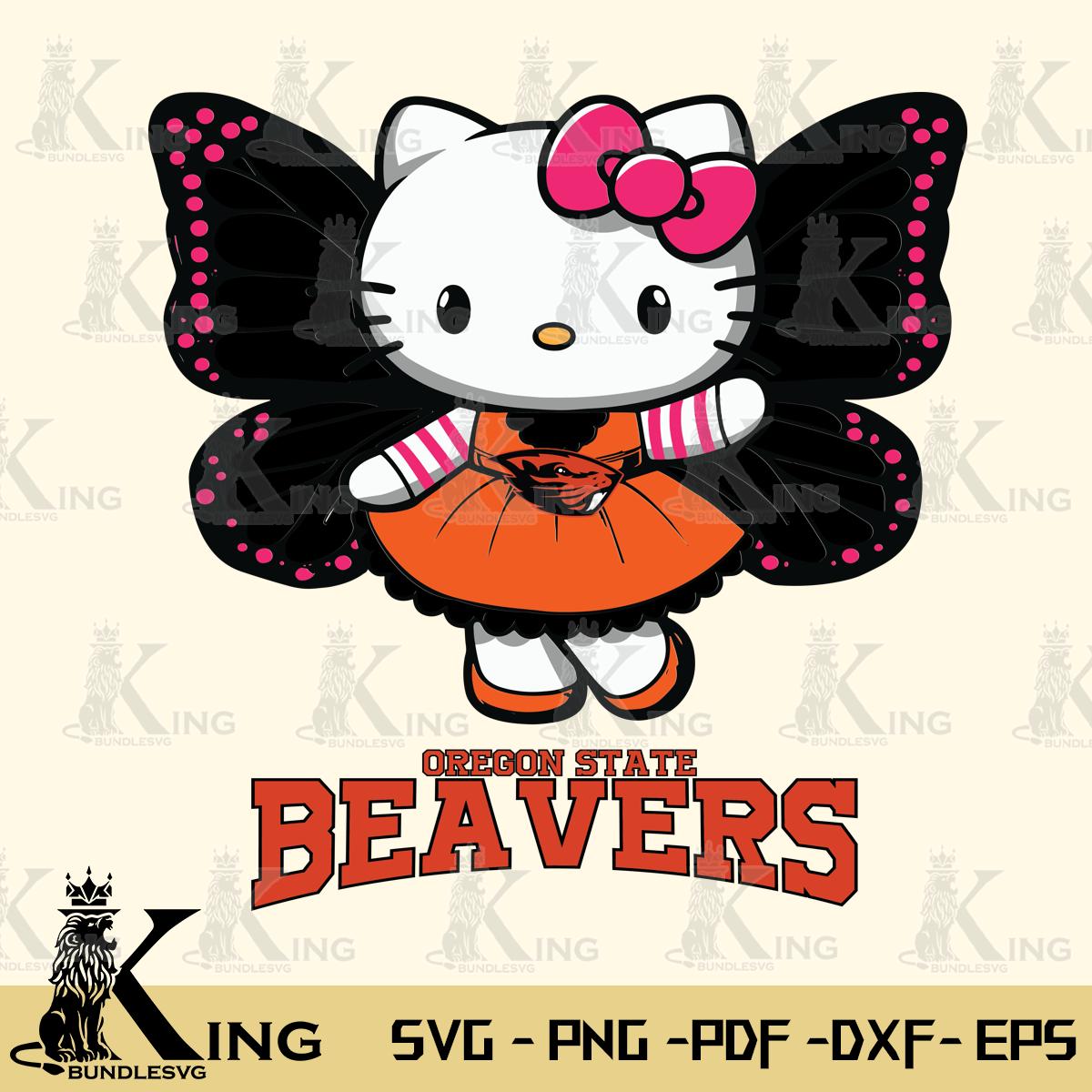 Oregon State Beavers Whimsical Kitty Wings Svg Eps Dxf Png File, Digital Download