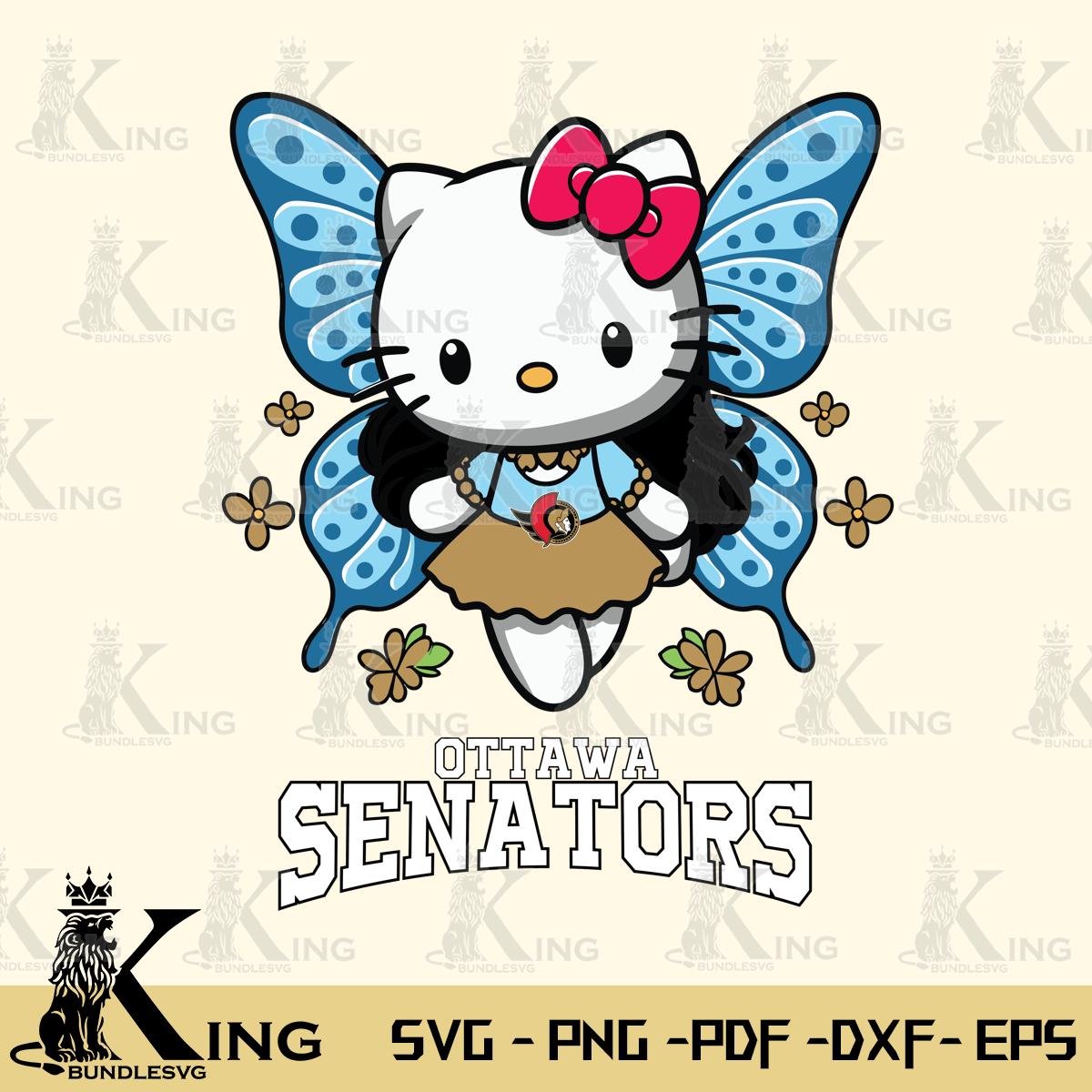 Ottawa Senators Butterfly Kitty Charm Svg Eps Dxf Png File, Digital Download