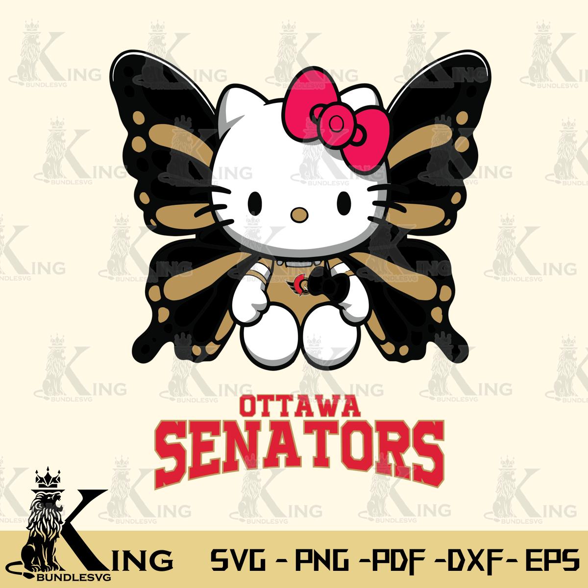 Ottawa Senators Butterfly Kitty Delight Svg Eps Dxf Png File, Digital Download