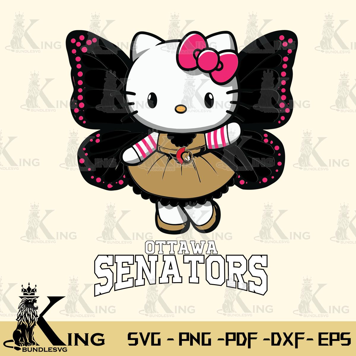 Ottawa Senators Whimsical Kitty Wings Svg Eps Dxf Png File, Digital Download