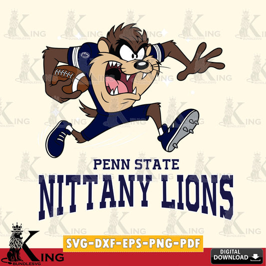 Penn State Nittany Lions Angry Taz Football SVG file, Cut file  , Digital Download , Instant Download, Taz svg, NCAA svg