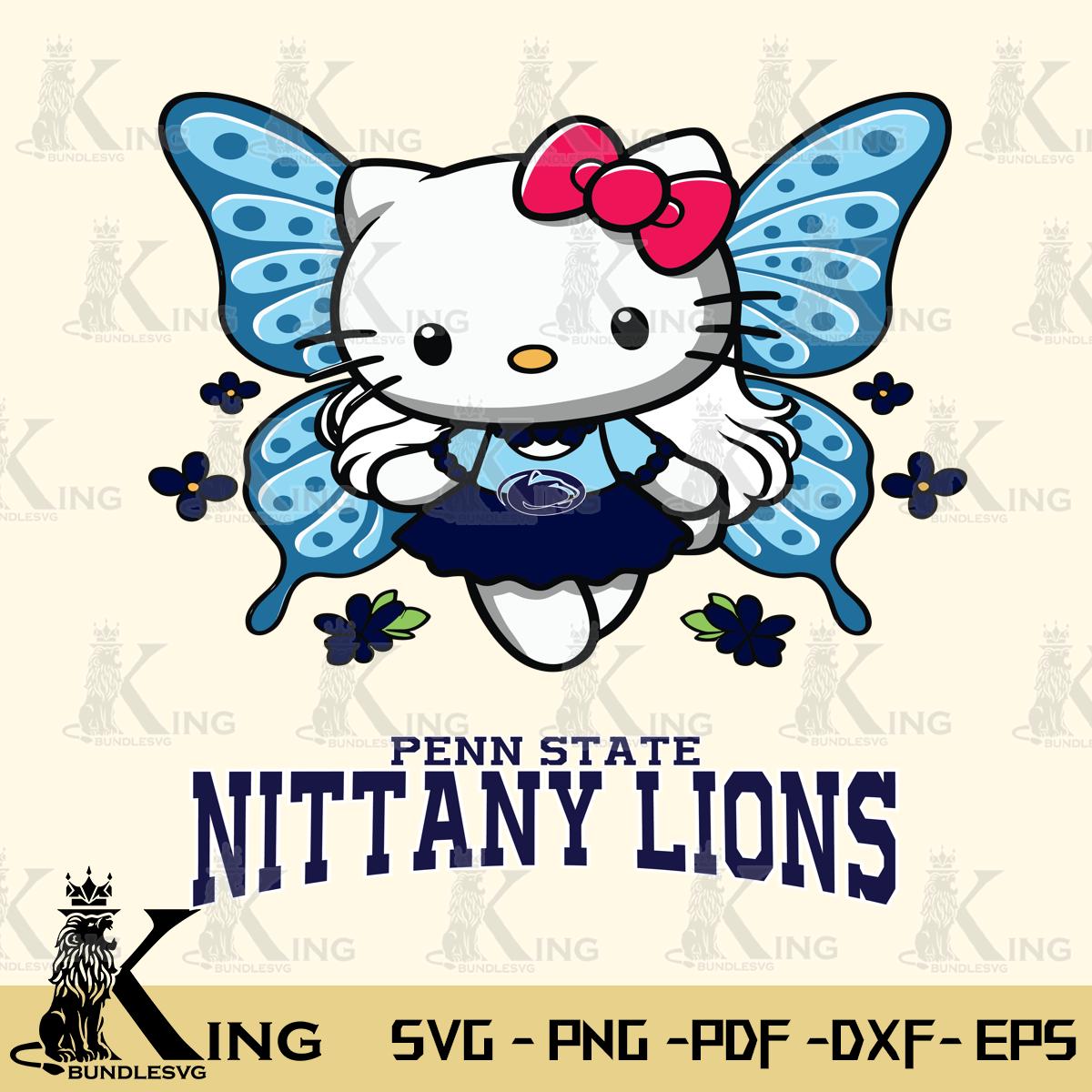 Penn State Nittany Lions Butterfly Kitty Charm Svg Eps Dxf Png File, Digital Download