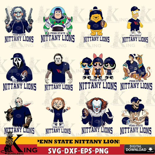 Huge collection of Penn State Nittany Lions cartoon football NCAA bundle crafting file for iron-on transfer and vinyl decals
