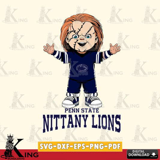 Unique artwork depicting Penn State Nittany Lions Chucky Football, NCAA file cut, SVG PNG files perfect for Cricut and Silhouette