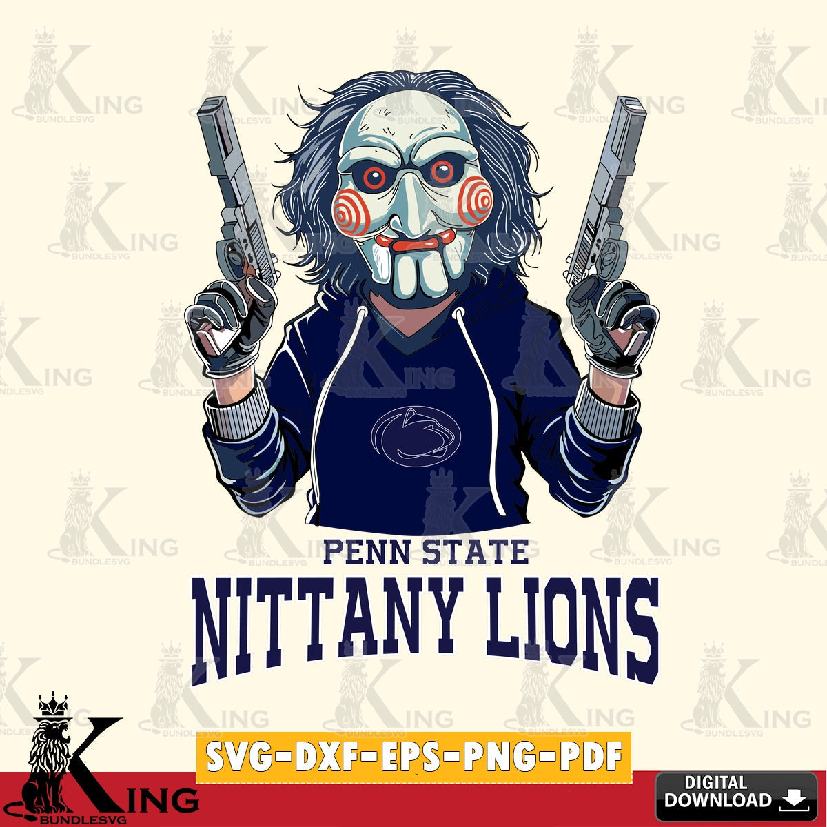 High-quality graphic of Penn State Nittany Lions Jigsaw Billy Football, a printable vector design for sublimation and crafts