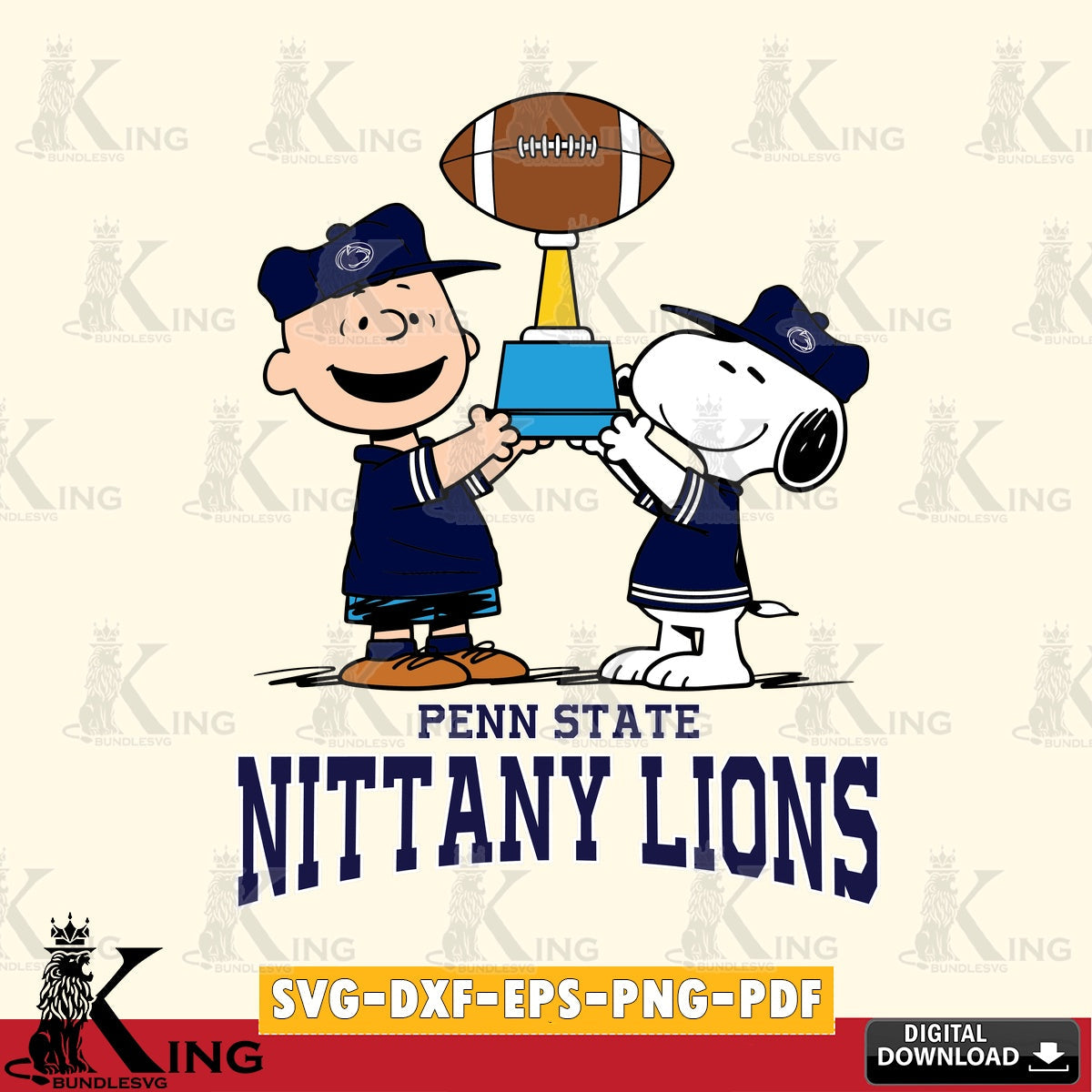 Penn State Nittany Lions Peanuts Football Trophy SVG, Cricut, Cut file  , Digital Download , Instant Download, Peanuts svg, NCAA svg, Football svg, Sport svg