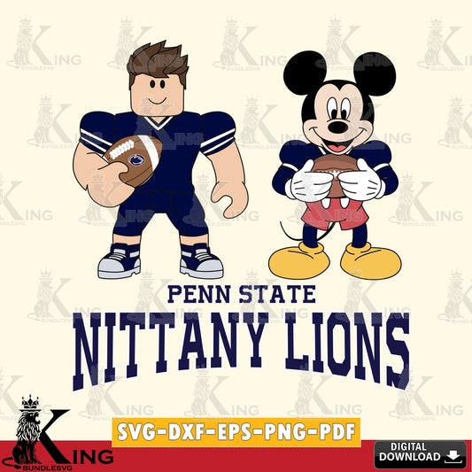 Penn State Nittany Lions Roblox & Mickey Football SVG file , NCAA Cricut,  File cut , Digital Download , PDF File