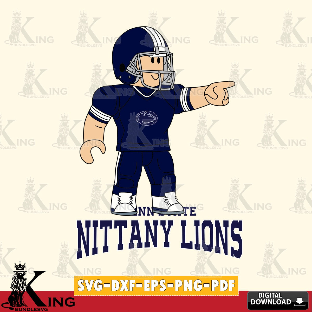 Penn State Nittany Lions Roblox Player Football SVG file , NCAA Cricut,  File cut , Digital Download , PDF File