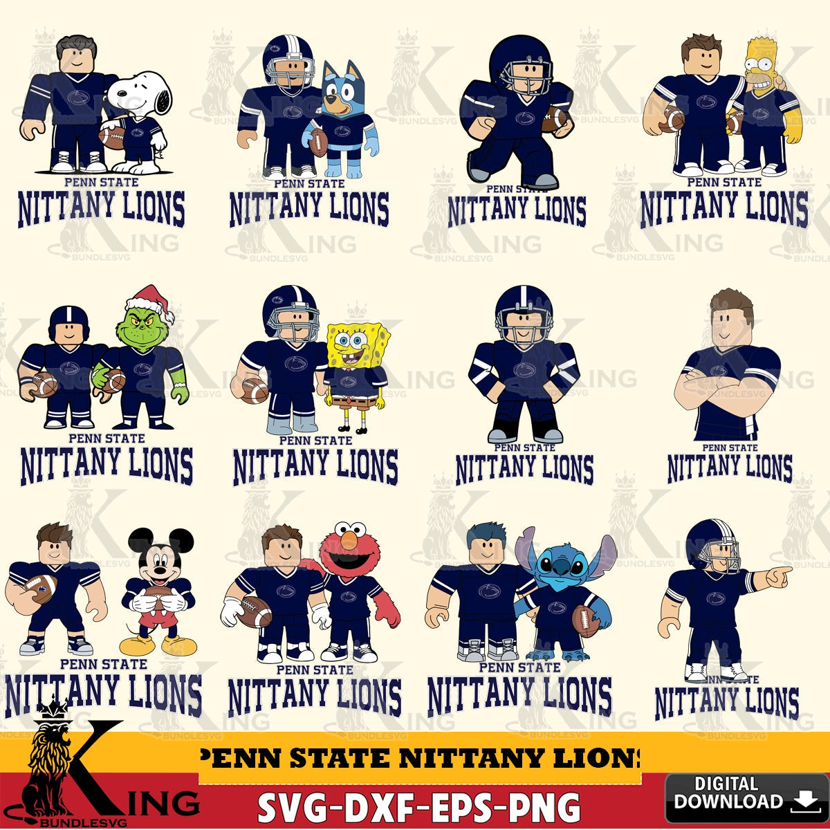 Penn State Nittany Lions Roblox With Friends football NCAA Bundle SVG file , NCAA Cricut,  File cut , Digital Download , PDF File