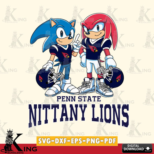Penn State Nittany Lions Sonic And Knuckles Football SVG file, Vector , Digital Download , PDF File , Instant Download