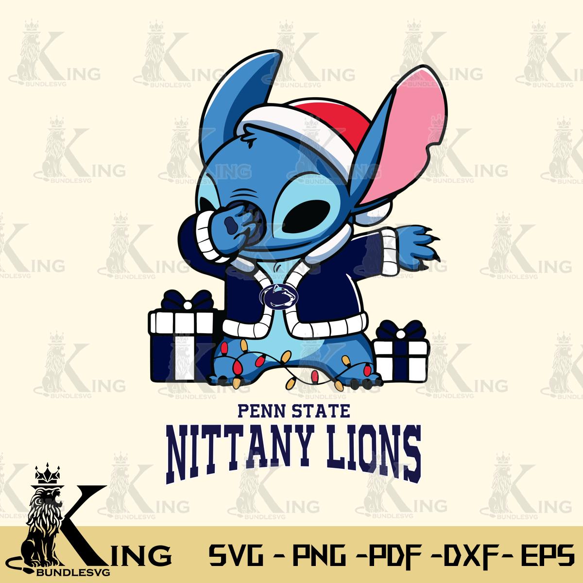 Penn State Nittany Lions Stitch Merry Christmas Svg Eps Dxf Png File, Digital Download