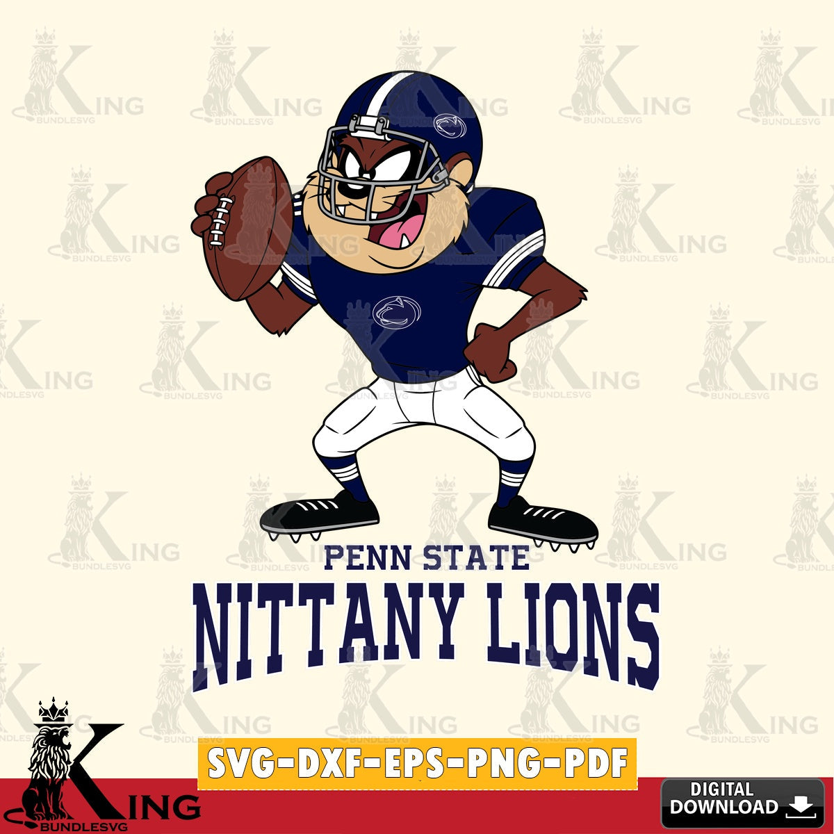 Penn State Nittany Lions Taz Football Player SVG file, Cut file  , Digital Download , Instant Download, Taz svg, NCAA svg