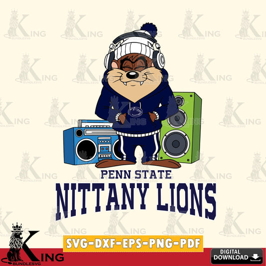 Penn State Nittany Lions Taz Hip Hop SVG file, Cut file  , Digital Download , Instant Download, Taz svg, NCAA svg