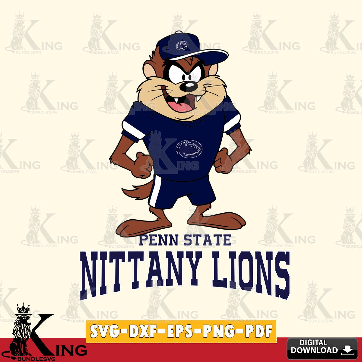 Penn State Nittany Lions Taz Standing Pose SVG file, Cut file  , Digital Download , Instant Download, Taz svg, NCAA svg