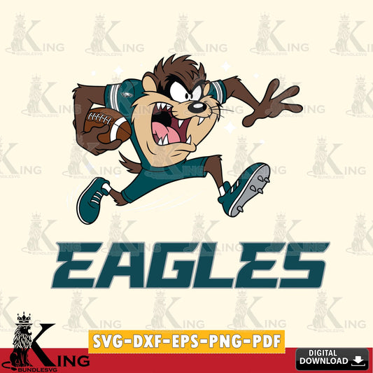 Philadelphia Eagles Angry Taz Football Cut file  , Digital Download , Instant Download, Looney Tunes svg, Football svg
