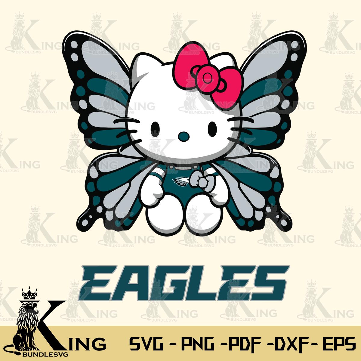 Philadelphia Eagles Butterfly Kitty Delight Svg Eps Dxf Png File, Digital Download