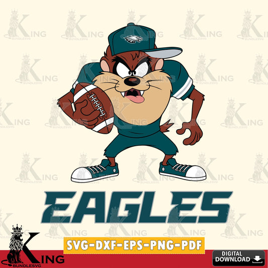 Philadelphia Eagles Đồng phục bóng đá Taz Cut file  , Digital Download , Instant Download, Looney Tunes svg, Football svg