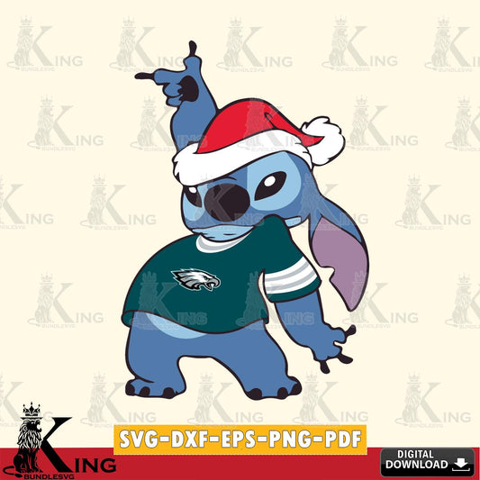 Philadelphia Eagles Disney Lilo & Stitch Christmas SVG, NFL for Cricut, Silhouette, Digital Download , file cut